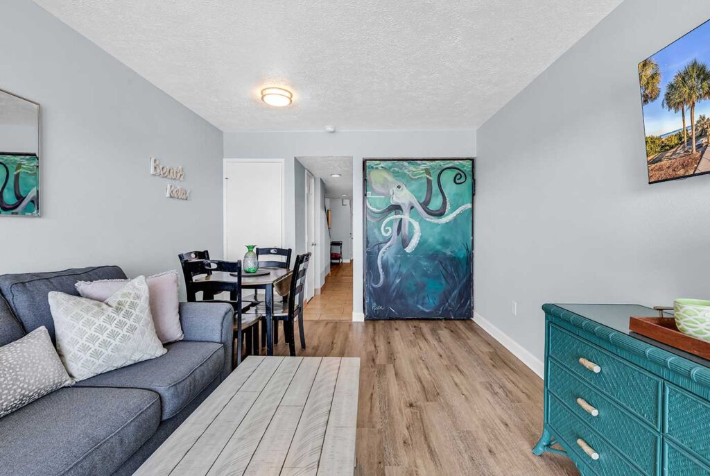 Living Room, Harold the Octopus - Savoy Penthouse, Myrtle Beach, South Carolina by NPRVacationRentals